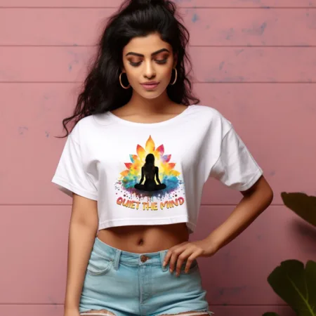 Women's Quiet The Mind Graphics Printed Crop Tops