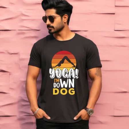 Men's Yoga I'm Down Dog Graphics Printed T-Shirt