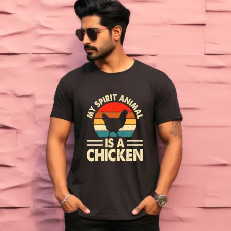 Men's My Spirit Animal Is A Chicken Graphics Printed T-Shirt