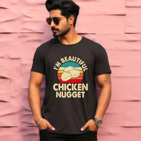 Men's I'm Beautiful Chicken Nugget Graphics Printed T-Shirt