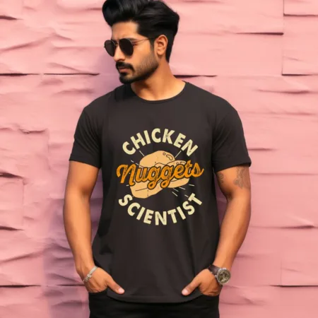 Men's Chicken nuggets scientist Graphics Printed T-Shirt