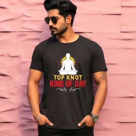 Men's Top Knot Kind Of The Day Graphics Printed T-Shirt