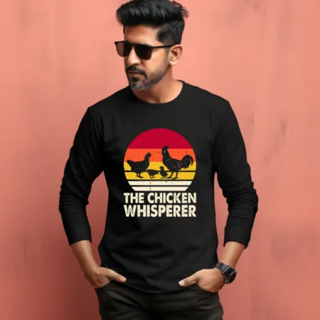 Men's The Chicken Whisperer Graphics Printed Full Sleeve T Shirt