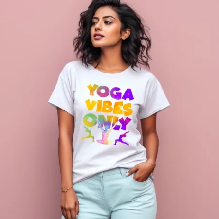Women's Yoga Vibes Only Graphics Printed T-Shirt