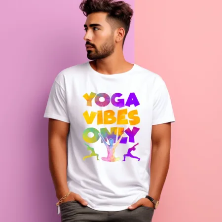 Men's Yoga Vibes Only Graphics Printed T-Shirt