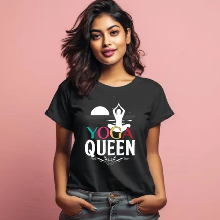 Women's Yoga Queen Graphics Printed T-Shirt