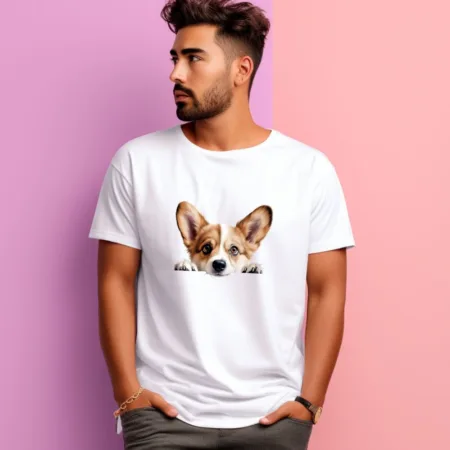 Men's Corgi Graphics Printed T-Shirt