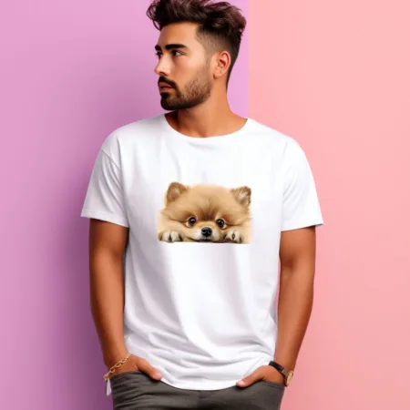 Men's Pomeranian Graphics Printed T-Shirt