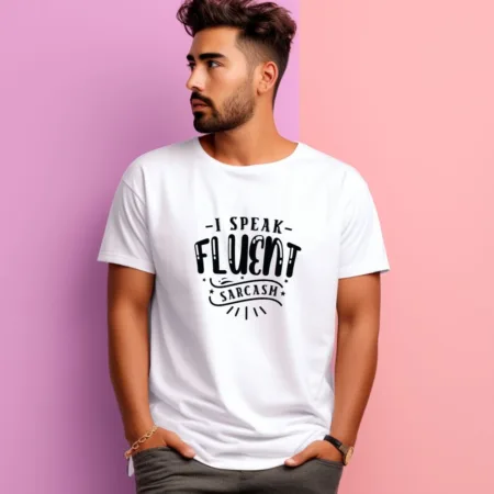 Men's I Speak Fluent Sarcasm Graphics Printed T-Shirt