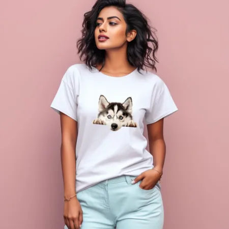 Women's Siberian Husky Graphics Printed T-Shirt