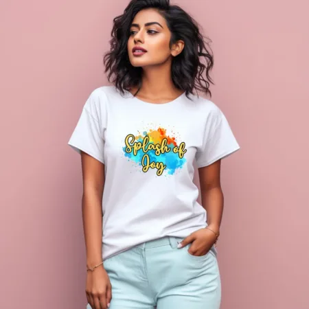 Women's Splash Of Joy  Graphics Printed T-Shirt