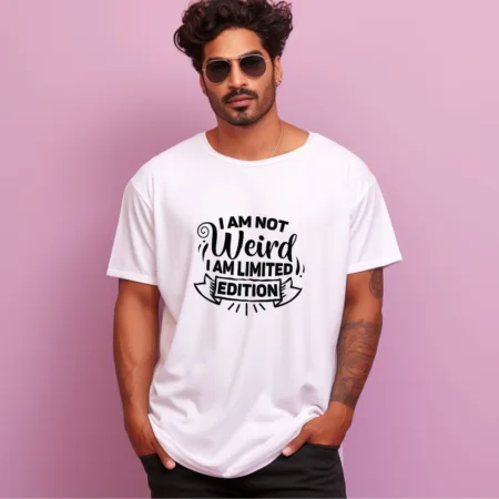 Men's I Am Not Weird I Am Limited Edition Graphics Printed Oversized T-Shirt