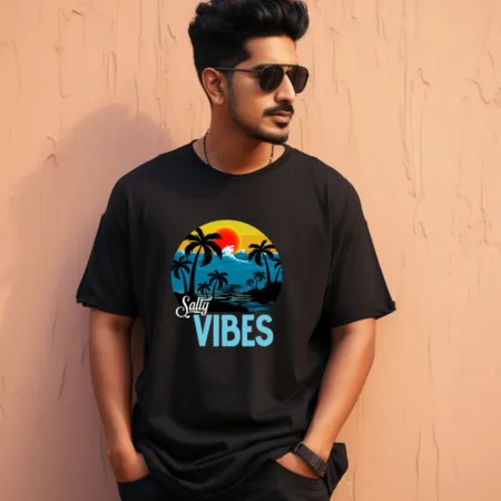 Men's Salty Summer Graphics Printed Oversized T-Shirt