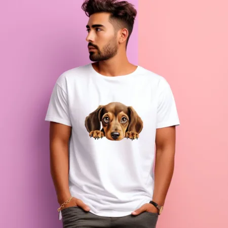 Men's Dachshund  Graphics Printed T-Shirt