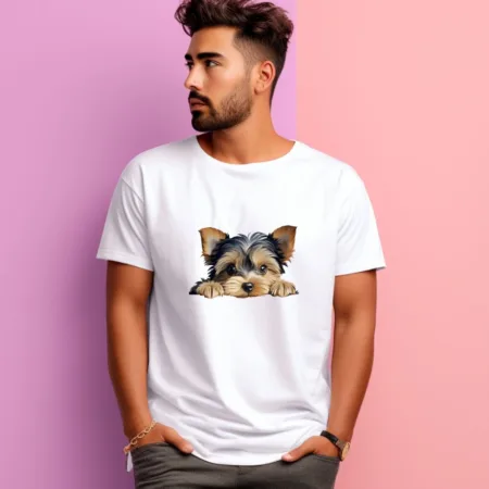 Men's Yorkshire Terrier Graphics Printed T-Shirt
