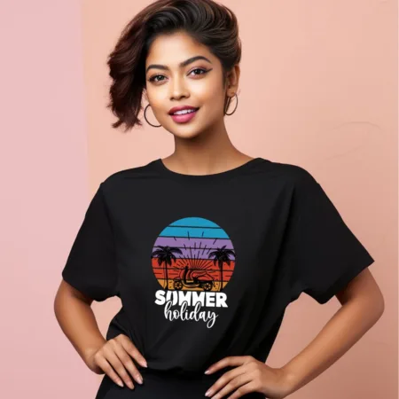 Women's Summer Holiday Graphics Printed Oversized T-Shirt