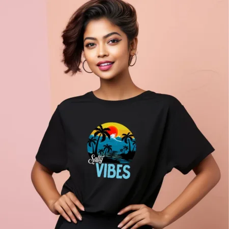 Women's Salty Summer Graphics Printed Oversized T-Shirt