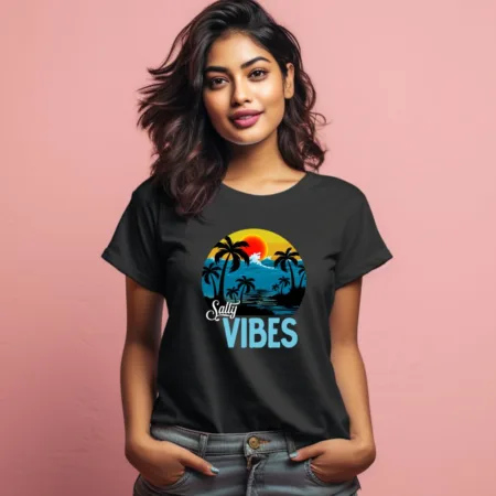 Women's Salty Summer Graphics Printed T-Shirt