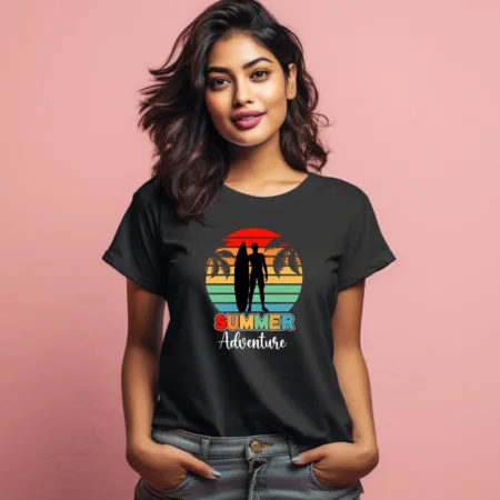 Women's Summer Adventure Graphics Printed T-Shirt