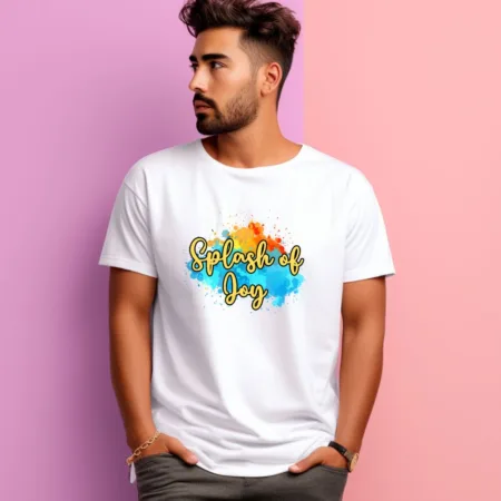 Men's Splash Of Joy  Graphics Printed T-Shirt