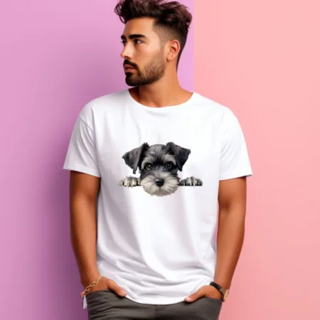 Men's Miniature Schnauzer Graphics Printed T-Shirt