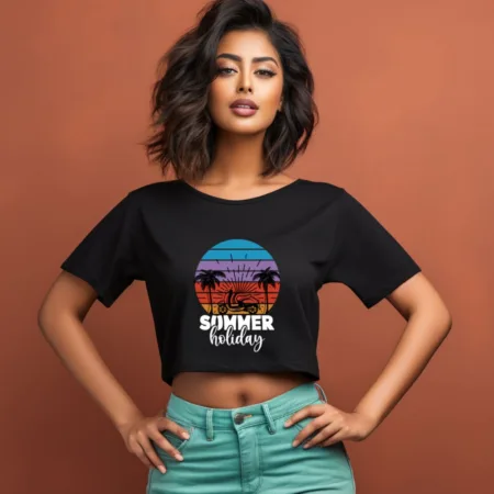 Women's Summer Holiday Graphics Printed Crop Tops