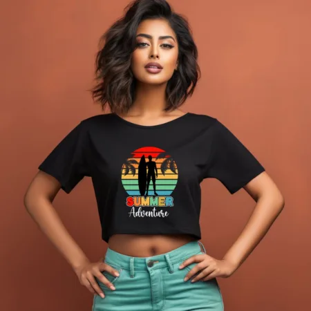 Women's Summer Adventure Graphics Printed Crop Tops