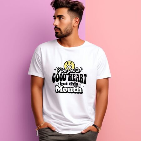Men's I've Got A Good Heart Graphics Printed T-Shirt
