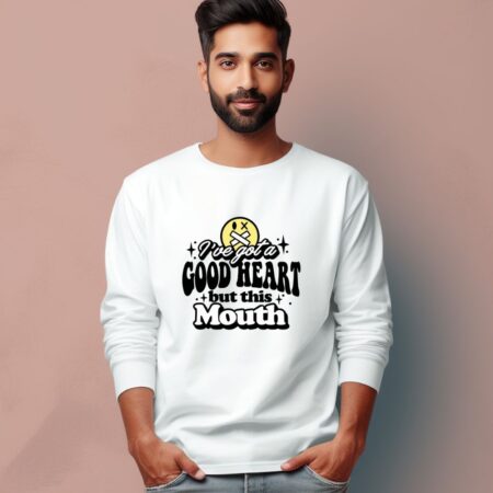 Men's I've Got A Good Heart Graphics Printed Full Sleeve T Shirt