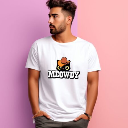 Men's Meowdy Graphics Printed T-Shirt