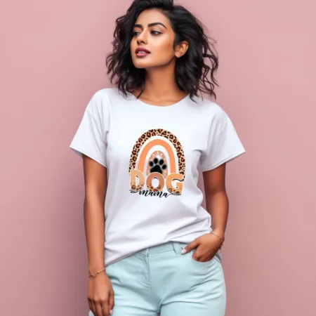 Women's Dog Mama Graphics Printed T-Shirt