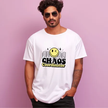 Men's Chaos Coordinator Graphics Printed Oversized T-Shirt
