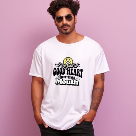 Men's I've Got A Good Heart Graphics Printed Oversized T-Shirt