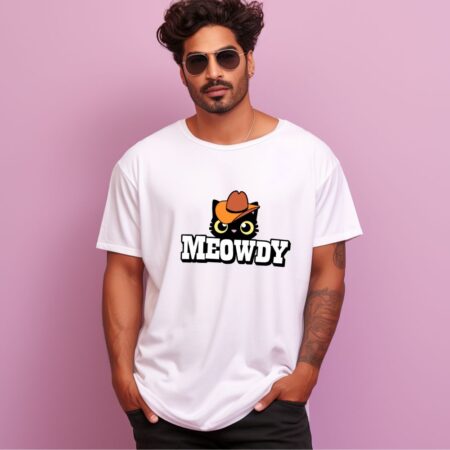 Men's Meowdy Graphics Printed Oversized T-Shirt