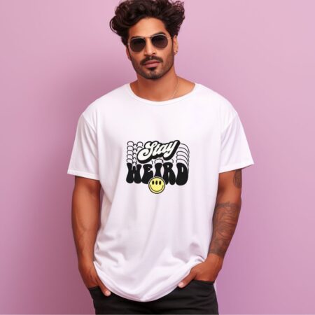 Men's Stay Weird Graphics Printed Oversized T-Shirt
