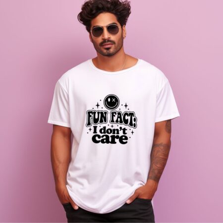 Men's Fun Fact I Don't Care Graphics Printed Oversized T-Shirt