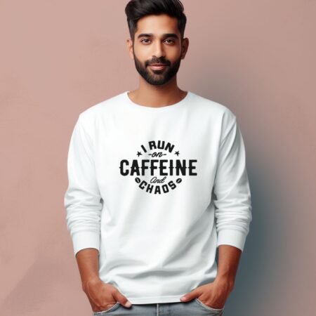 Men's I Run On Caffeine Graphics Printed Full Sleeve T Shirt