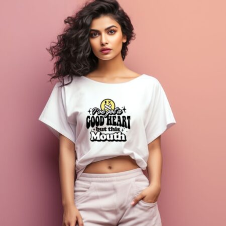 Women's I've Got A Good Heart Graphics Printed Oversized T-Shirt