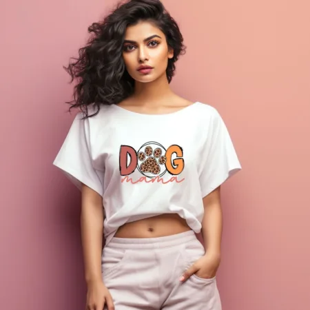 Women's Dog Mama Graphics Printed Oversized T-Shirt