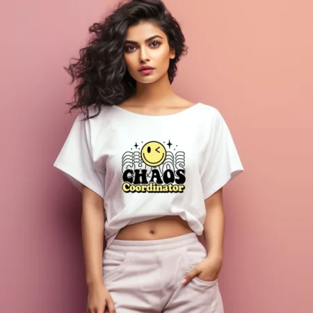 Women's Chaos Coordinator Graphics Printed Oversized T-Shirt