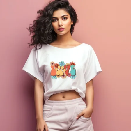 Women's Love Graphics Printed Oversized T-Shirt