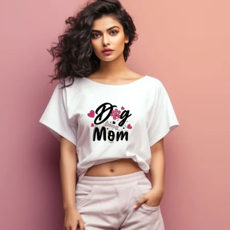 Women's Dog Mom Graphics Printed Oversized T-Shirt