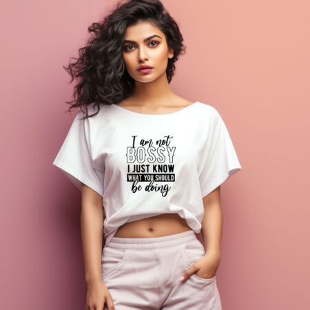Women's I'm Not A Bossy Graphics Printed Oversized T-Shirt