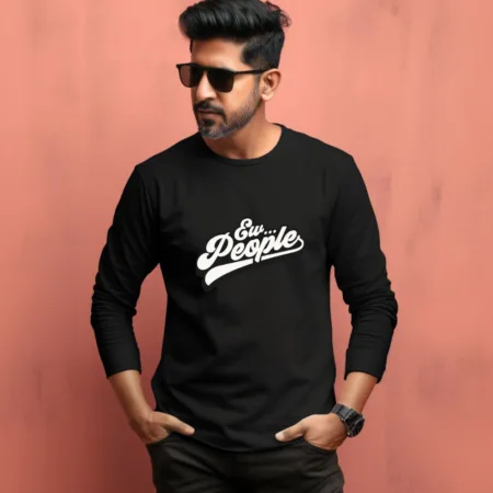 Men's Ew People Graphics Printed Full Sleeve T Shirt
