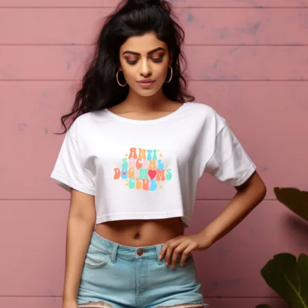 Women's Anti Social Dog Mom Club Graphics Printed Crop Tops