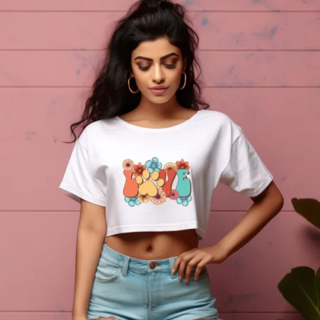 Women's Love Graphics Printed Crop Tops