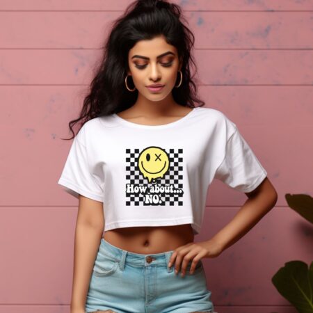 Women's How About No Graphics Printed Crop Tops