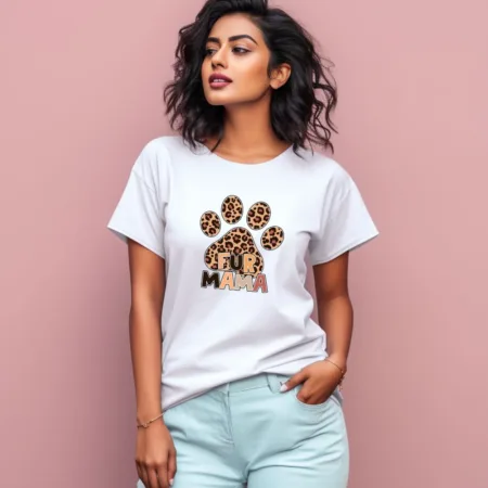 Women's Fur Mama Graphics Printed T-Shirt