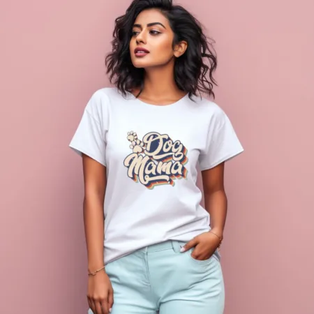 Women's Dog Mama Graphics Printed T-Shirt
