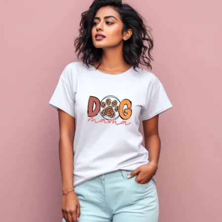 Women's Dog Mama Graphics Printed T-Shirt